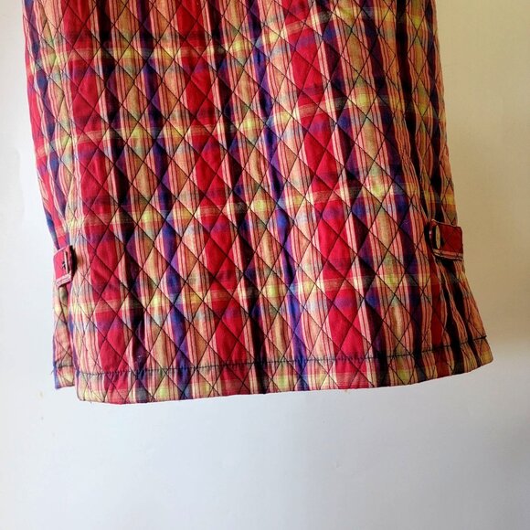 Vintage Womens Quilted Plaid Button-Up Vest  Cottagecore - Picture 7 of 13
